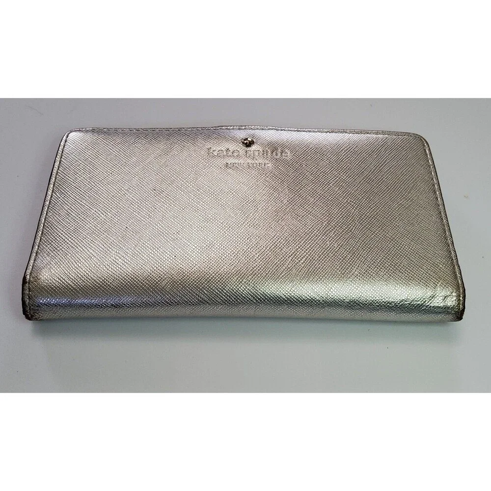 Kate Spade NY Bifold Snap Wallet Silver